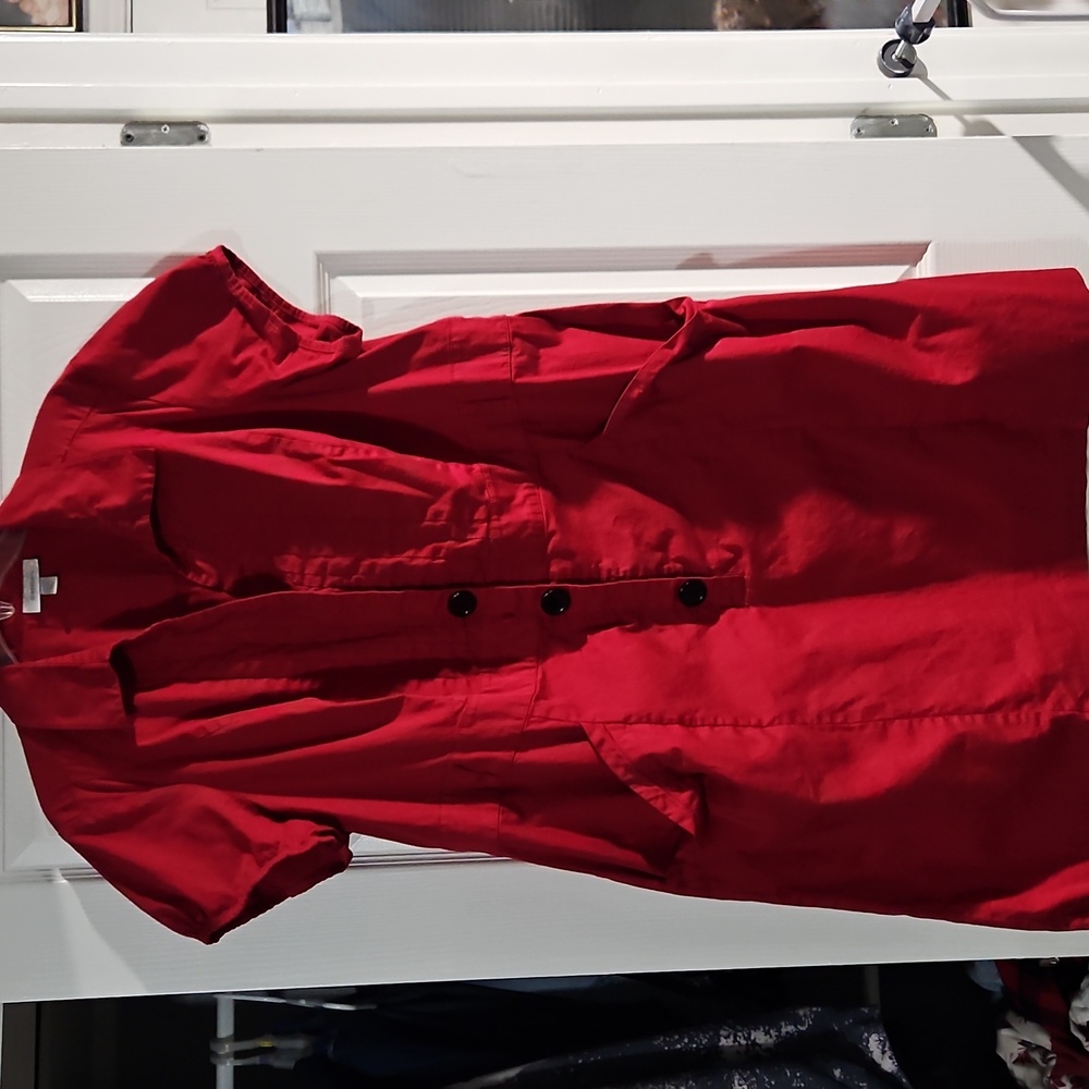 Red shirt dress